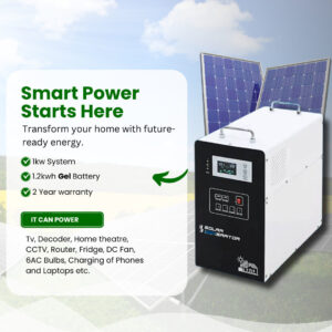 Solar inverter Generator with Gel Battery and 2 Solar Panel (200 watts)